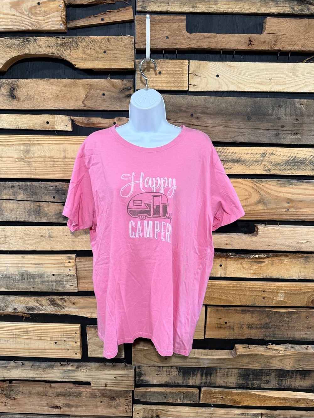 Life Is Good‎ Pink “Happy Camper” Crusher Tee Womens size XXL